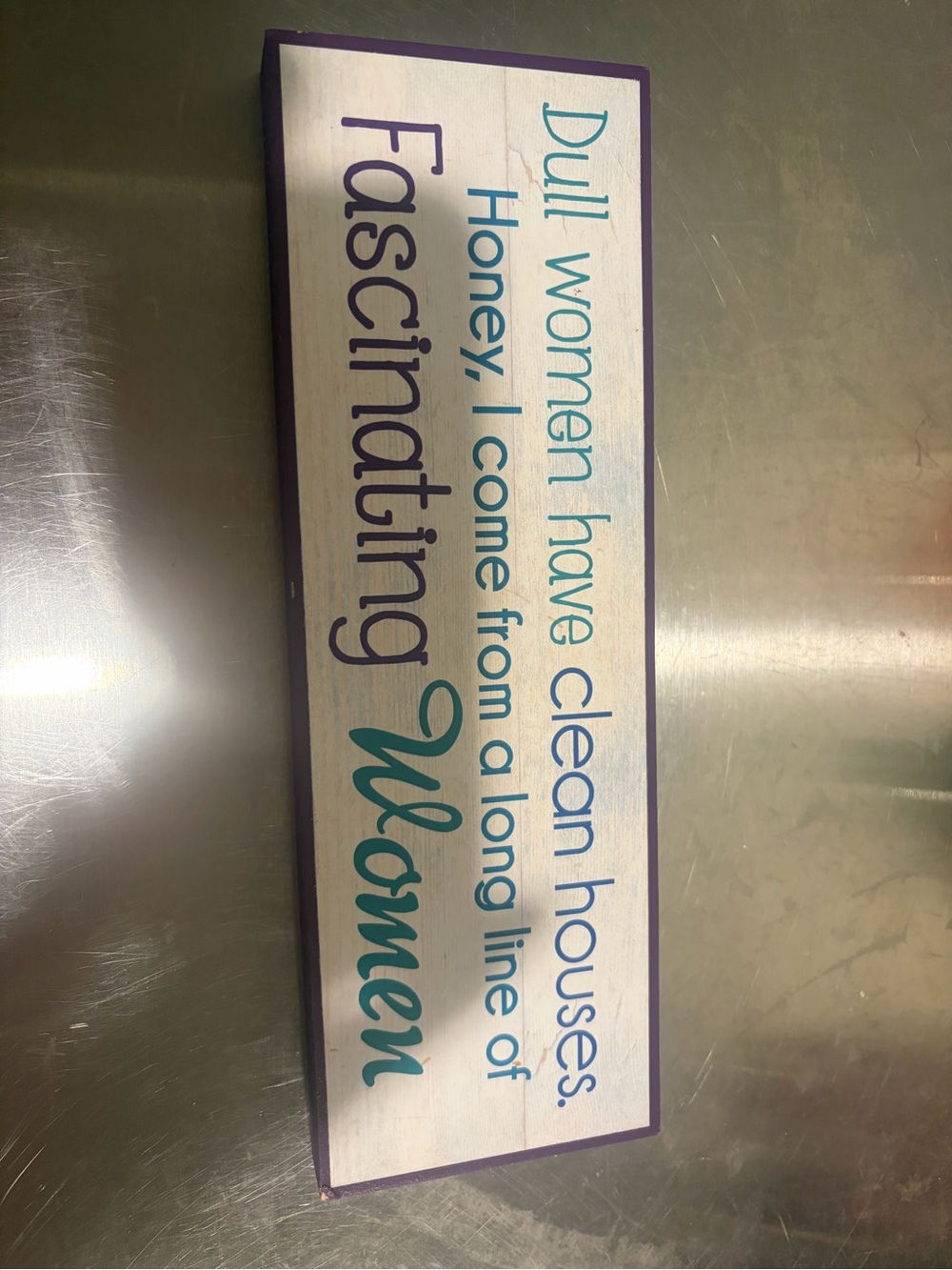 Fascinating Women Teal & Purple Wooden Sign